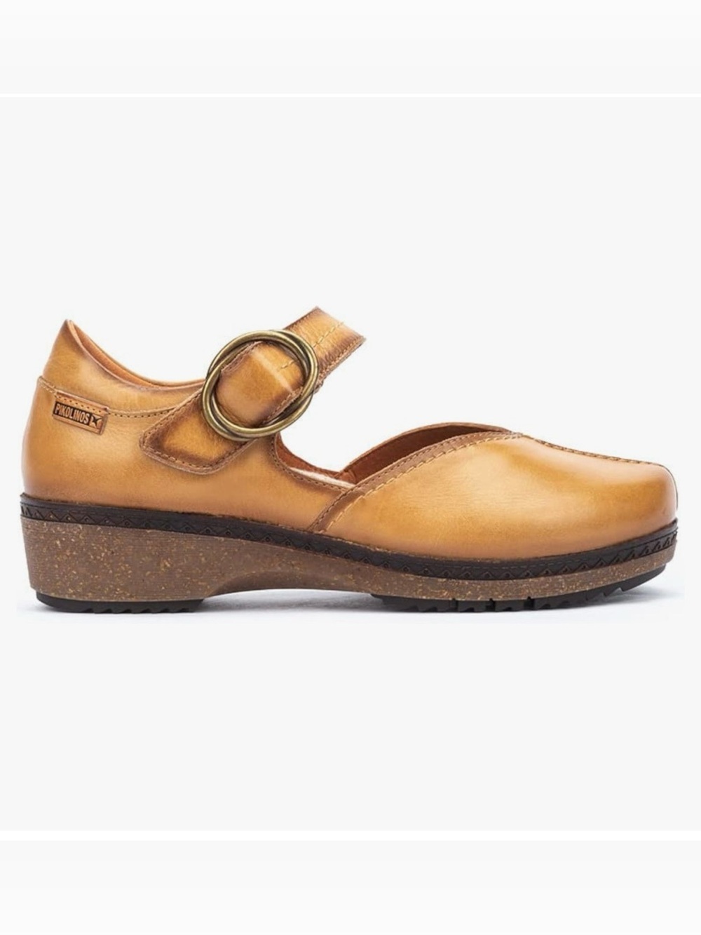 Pikolinos Granada Tan Leather Mary Jane with Round Buckle Size 38 (8-8.5 US)